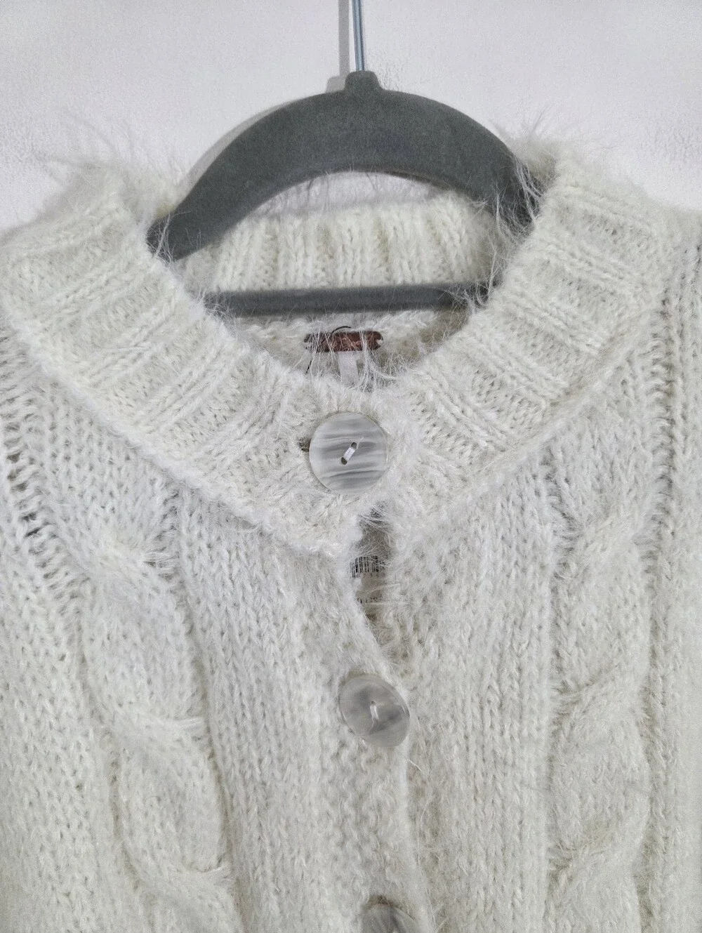 NWT Free People Willow Cardi Cardigan Sweater Tofu Combo Ivory Size Small Boho